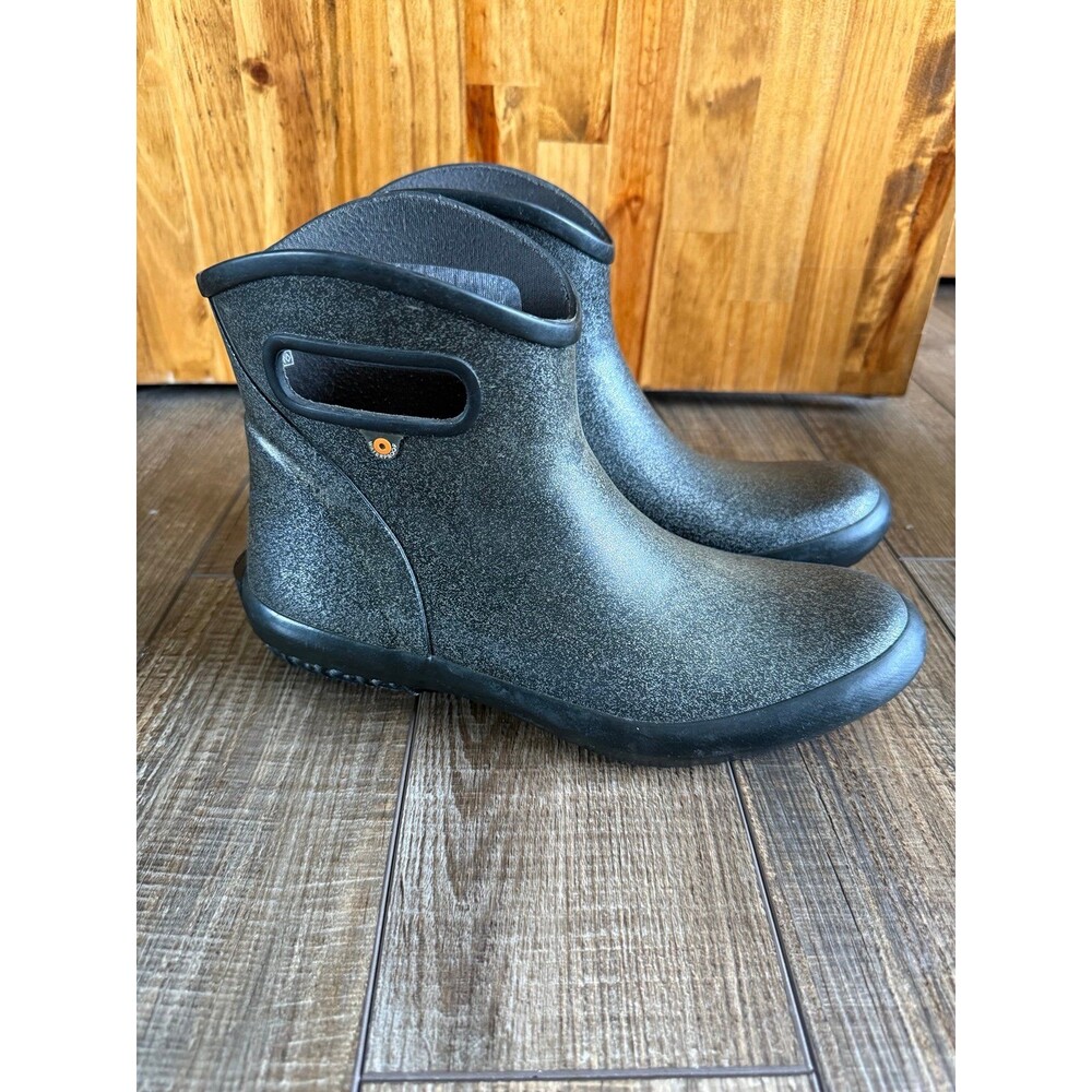 Women’s Bogs Classic Waterproof Pull On Ankle Boots Sz. 10 Black Glitter